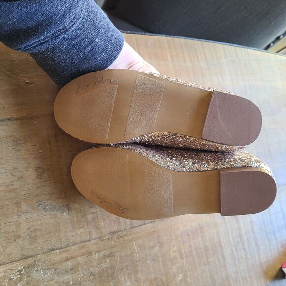 Sam Edelman Girl Kids Ballet Flat Shoes Felicia Mini Champagne Glitter Size 12M‎ - Picture 5 of 6
